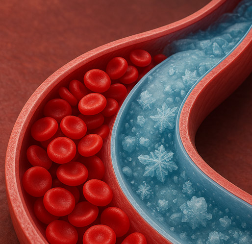 Frozen blood flow illustration