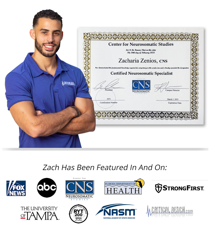 Coach Zach Zenios with his certifications